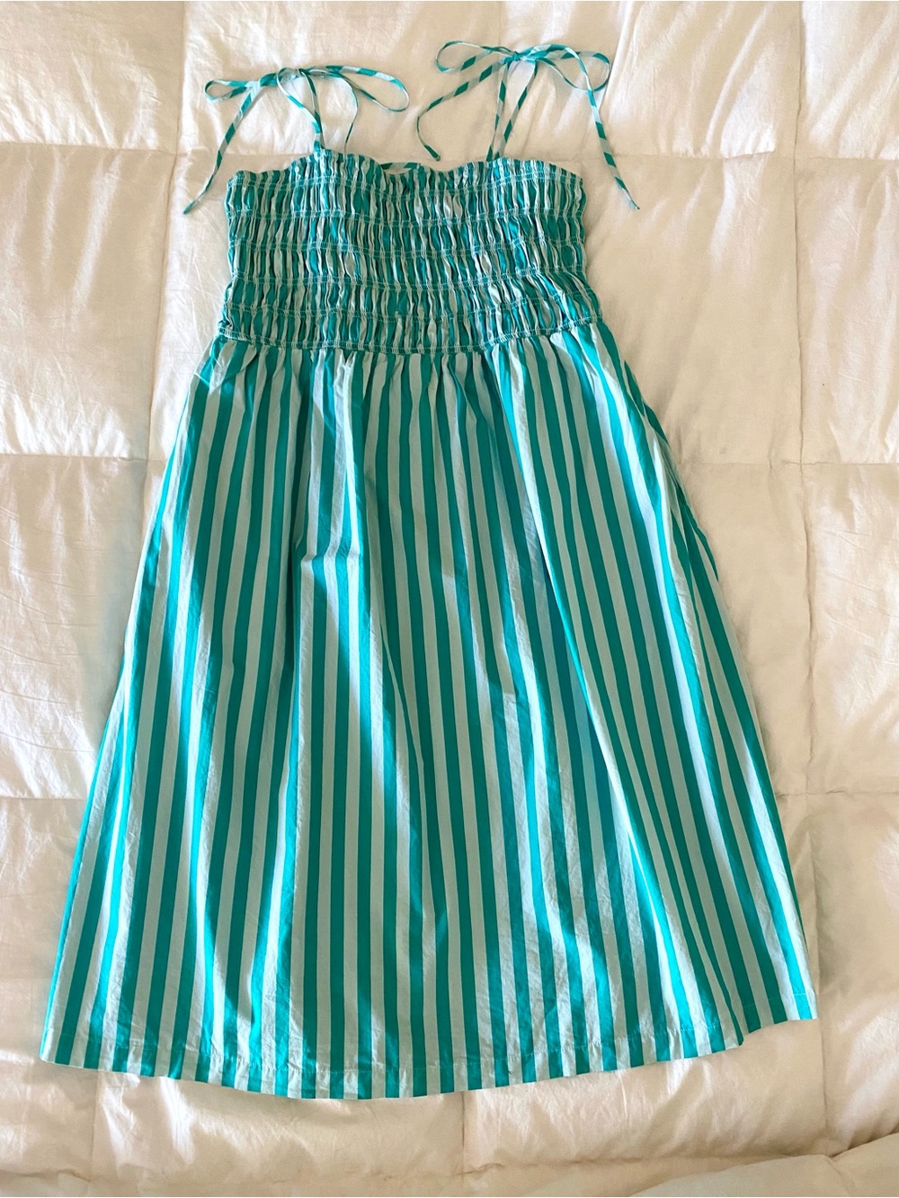 Adorable Teal Striped Dress